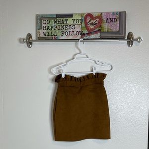 Brown Ruffle Top Casual Skirt